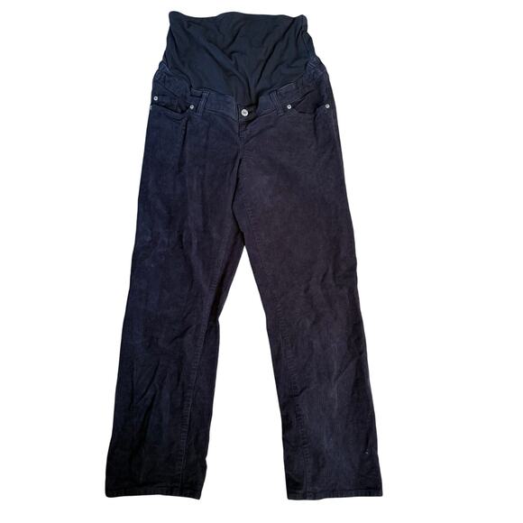 H&M Mama‎ Black Corduroy Pants Straight Leg Maternity Size Medium - Picture 1 of 7